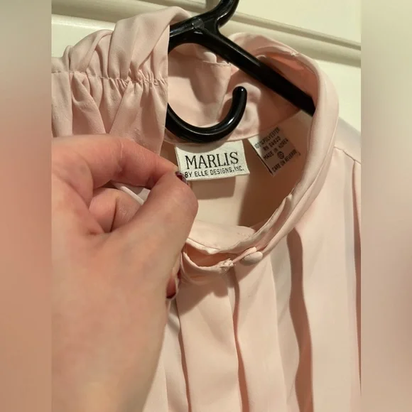 Vintage Soft Pink Blouse Size 16 - Picture 3 of 10